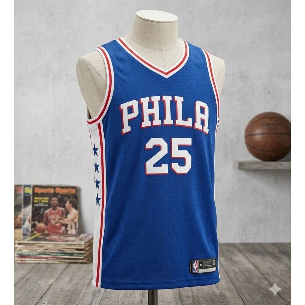 Philadelphia 76ers Mens Large Fanatics Ben Simmons Fast Break NBA Jersey Blue